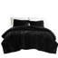 Ensemble d'édredon en fausse fourrure de couleur très grand noir 3 pièces avec rembourrage, devant lisse et taies décoratives assorties