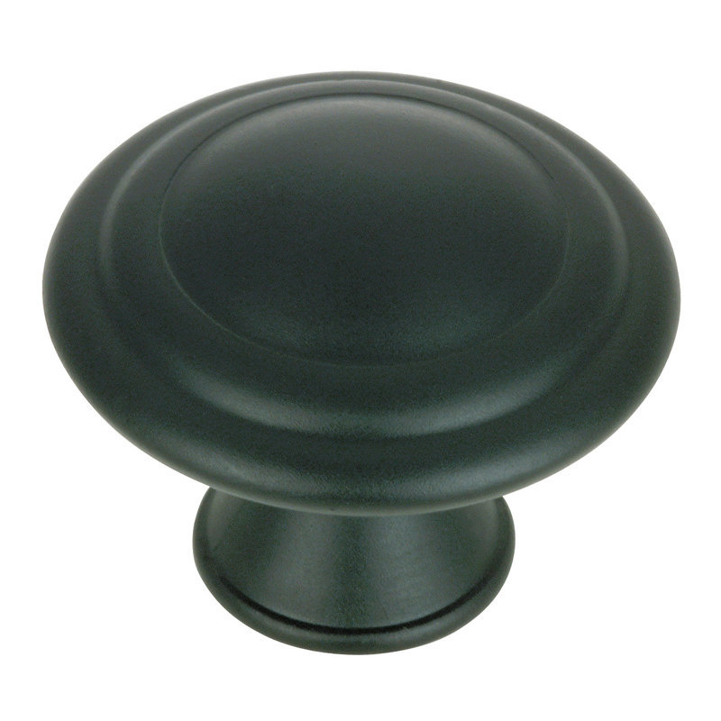 Poignée ronde 1 3/16" de diamètre Art Deco, Noir mat