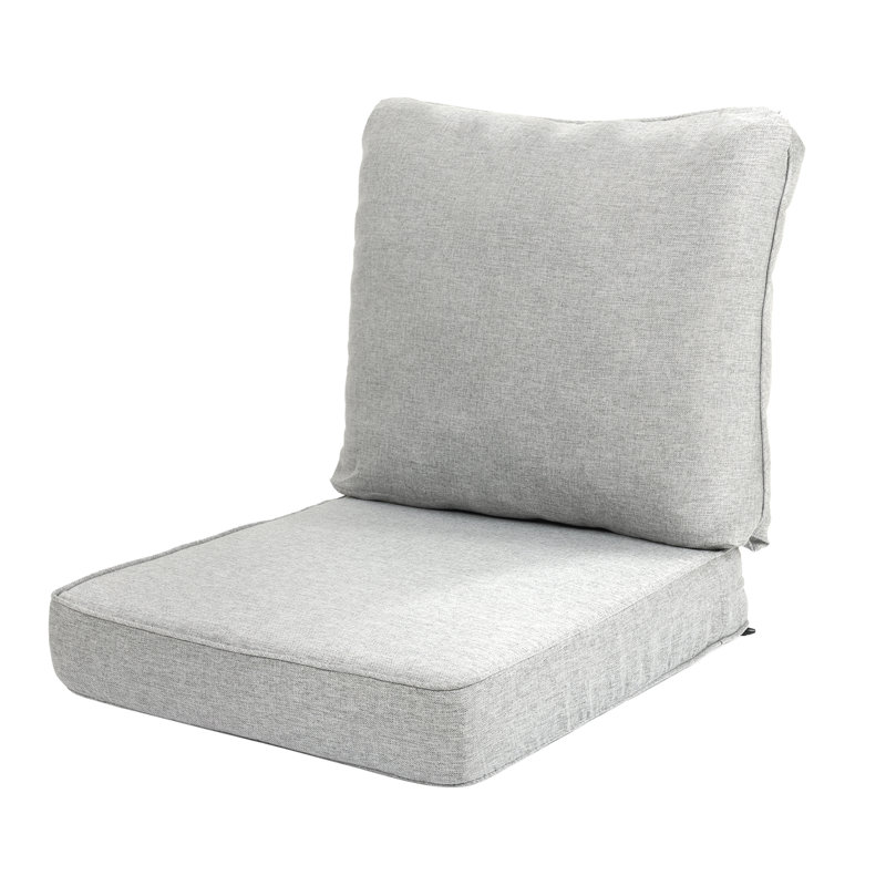  Outdoor Seat/Back Cushion, 22" W x 24" D, Light Gray