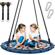 SUPER DEAL Largest 48 Web Tree Swing Set – Extra Large Platform – 360  Rotate°- Adjustable Hanging Ropes – Attaches to Trees or Existing Swing  Sets – for Multiple Kids or Adult – Hammocks