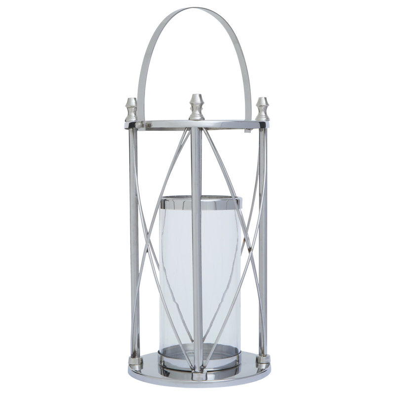 Cruzar Glass Tabletop Lantern, 51cm H x 27cm W x 27cm D