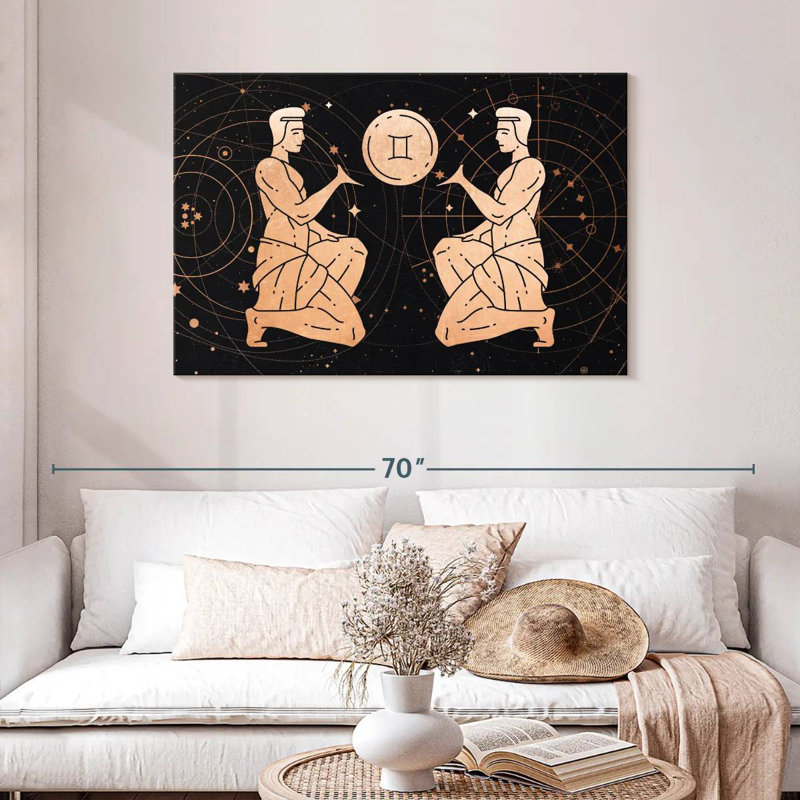 Signe du zodiaque Adella Gemini, H 30 po x l 45 po