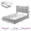 Base de lit rembourrée avec rangement à DEL avec lumières DEL et station de charge, lit plateforme, aucun sommier nécessaire-371199758-372186477
