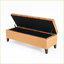 Repose-pieds contemporain avec capitonnage à boutons 51 po pour le hall d'entrée / salon | Noir | Bois
