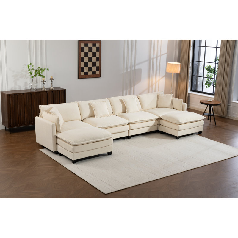 Canapé modulaire en chenille 149,6 pouces Compression