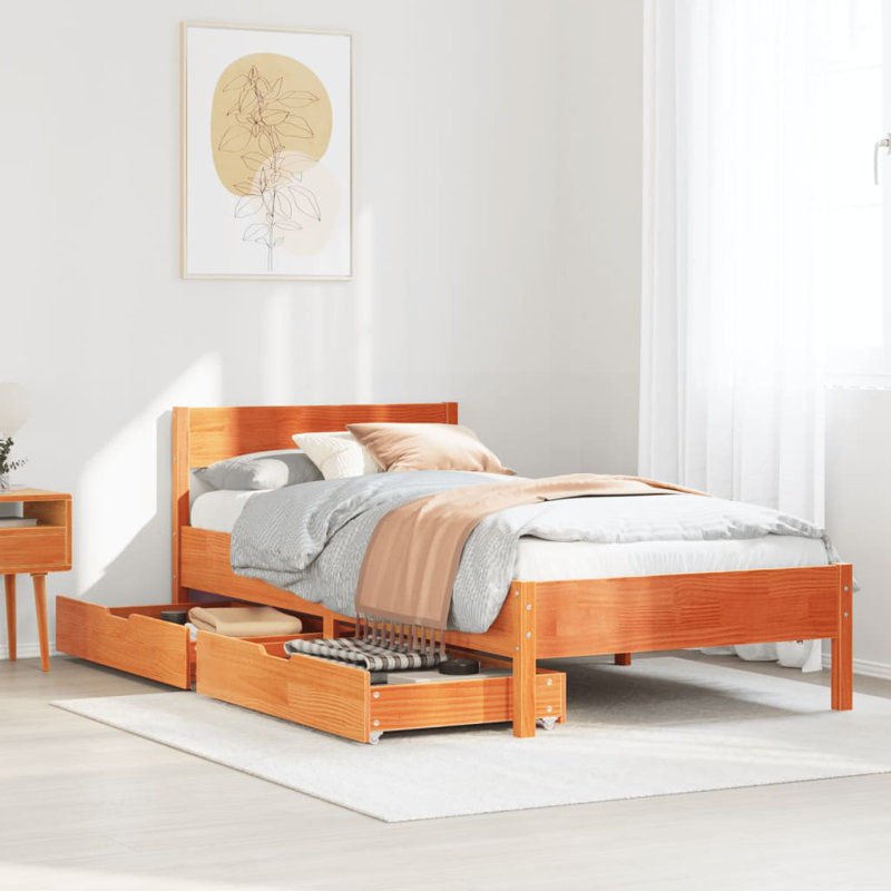 Storage Bed, Wax Brown, Small Single (2'6)