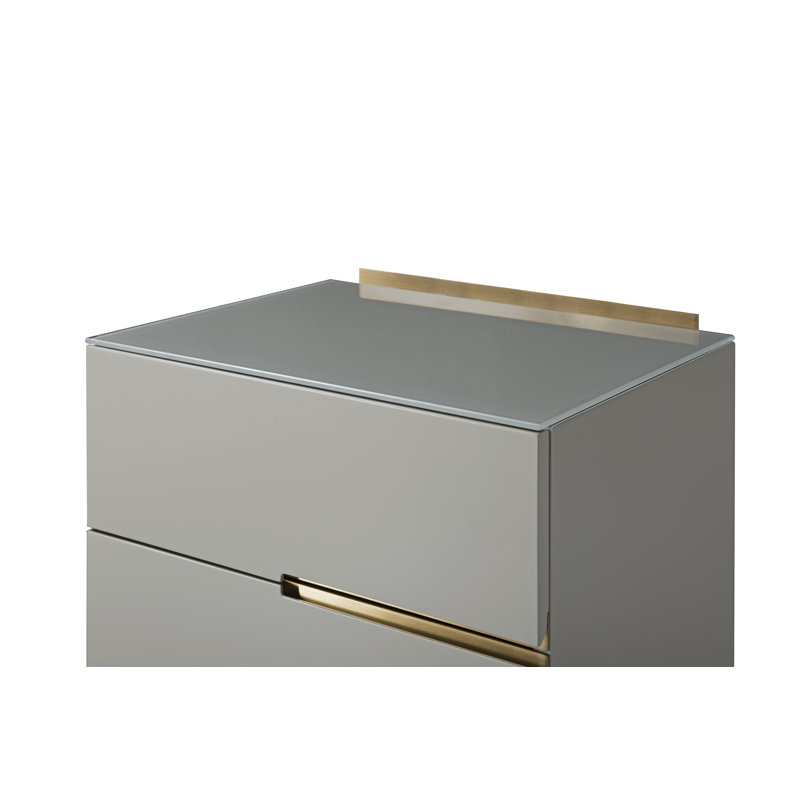 Nicholls 55cm W 4 - Drawer Chest of Drawers, Grey/Gold