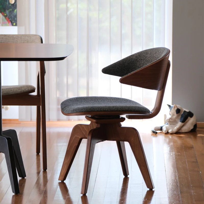 Fila Office Chair, Light Walnut, Dark Gray