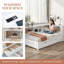 Lit de jour simple avec deux tiroirs de rangement, armoires de rangement et ports USB-1846795867