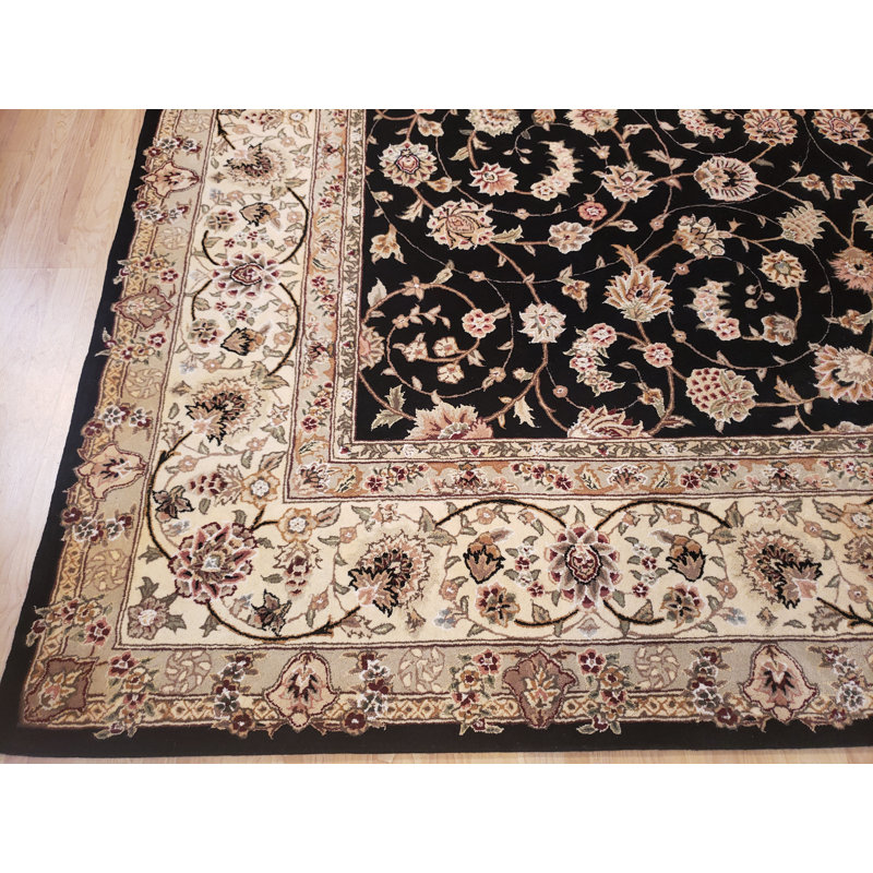 Tapis noir / ivoire Premier, Carré 8 pi