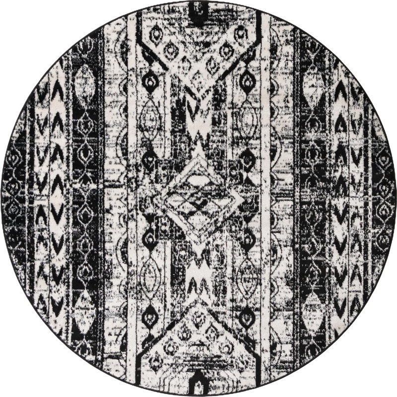 Ibaad Geometric Indoor Rug, Round 5'3"