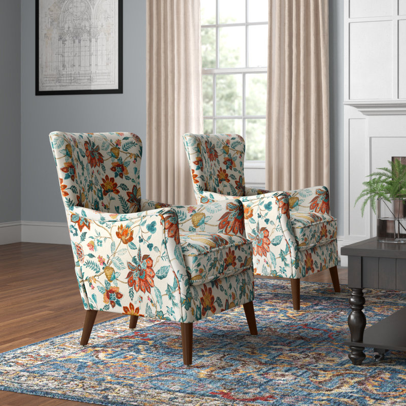 Ensemble de 2 fauteuils Alayzhia, 100 % polyester rouge