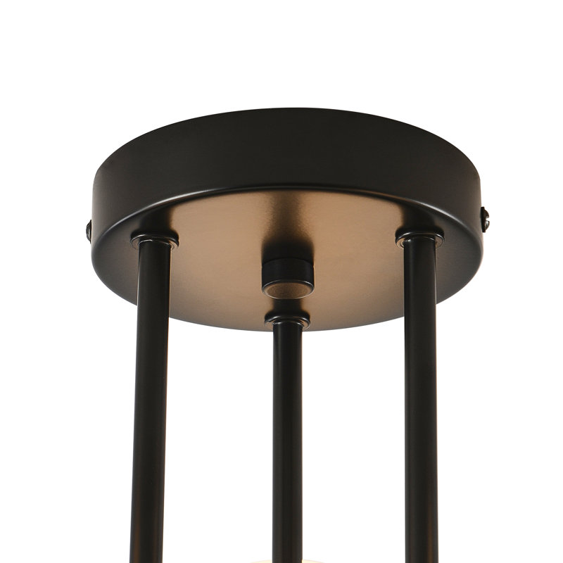Plafonnier semi-encastré 3 lumières Spoutnik, Noir
