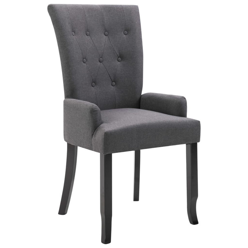 Chaise avec accoudoirs Beverle, Gris foncé, 1