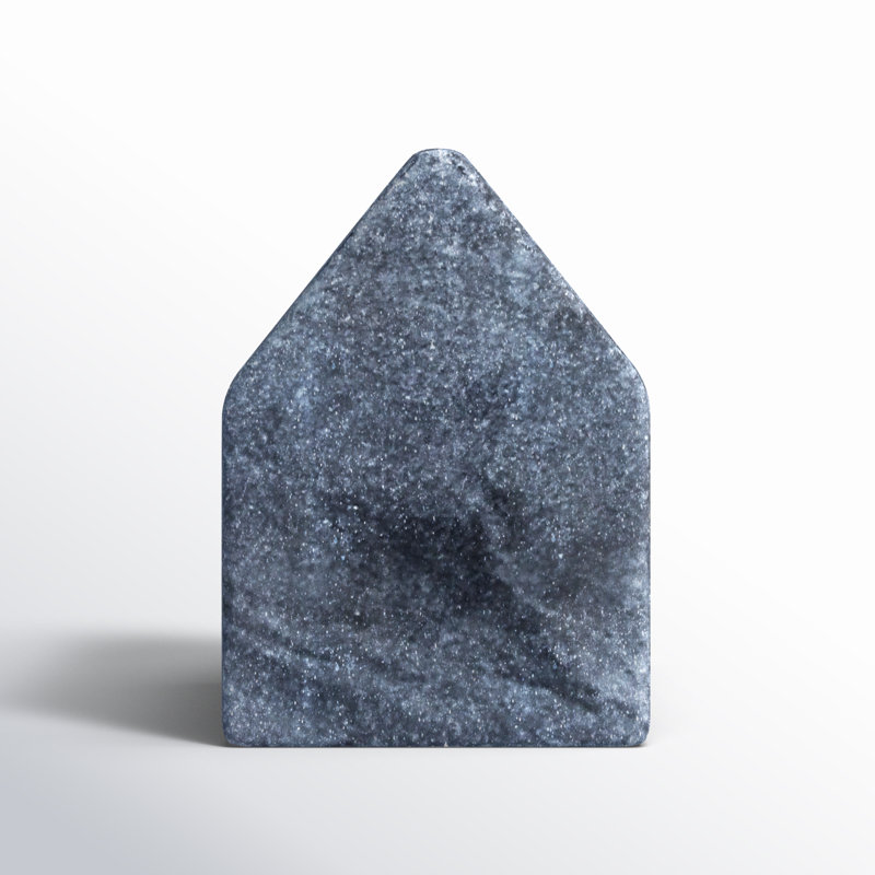 Adalynn Marble Home Object, Gray, 3.5" H x 2.5" W x 2.5" D