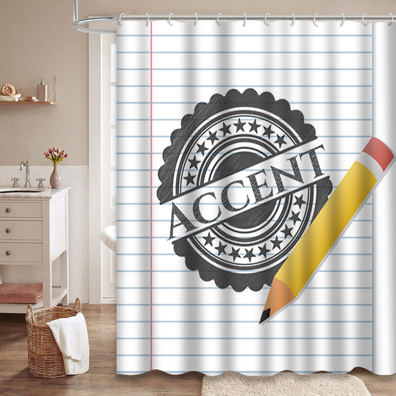 Rideau de douche avec 12 crochets Artistic Doodle, L 72 po x l 84 po