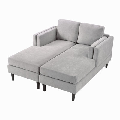 Méridienne moderne de 53,5 po avec accoudoirs double couche