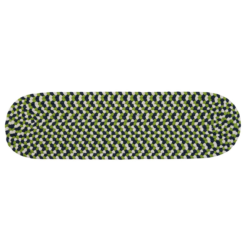Tapis d'escalier tressé de la collection Carousel - 8 po x 28 po, Marine néon