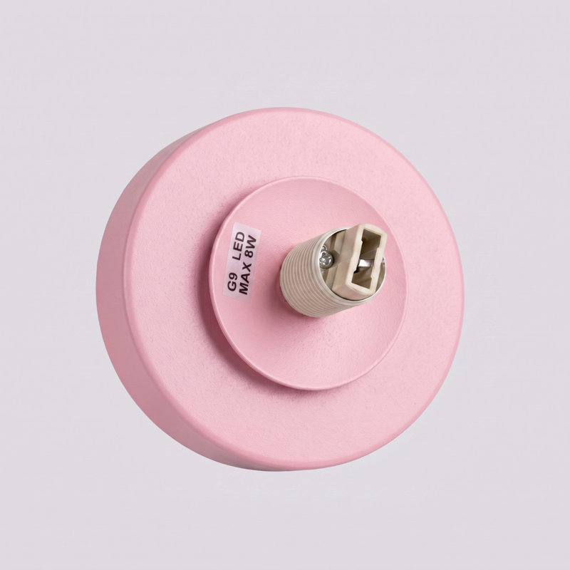 Yoli Steel Flush Mounted Sconce, Pink