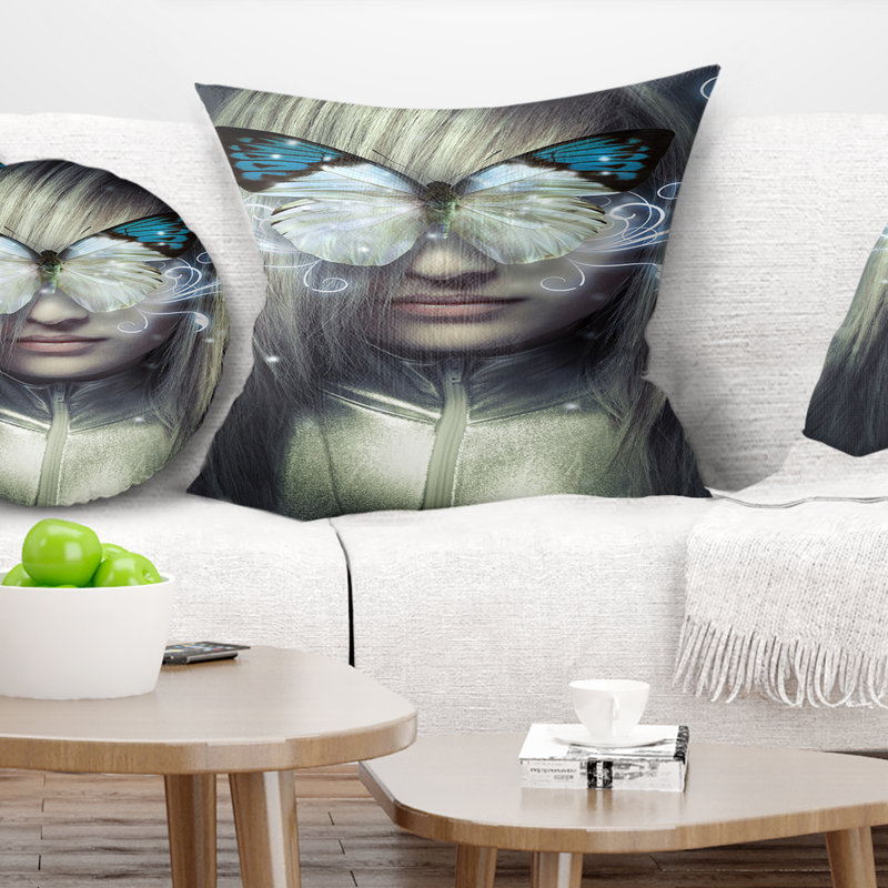 Coussin Serious Young - Portrait imprimé, 18 po x 18 po, Carré