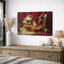 Art rétro de chat et de chat sur guitare, images de salle de musique, impression sur toile encadrée, impression numérique.