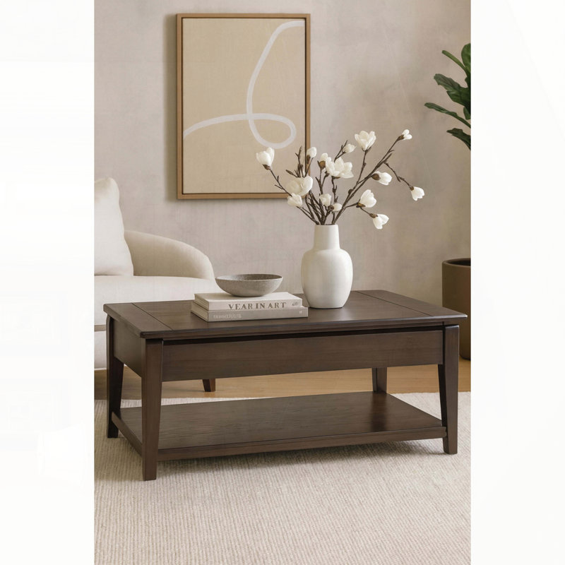Table de cocktail avec plateau relevable et roulettes