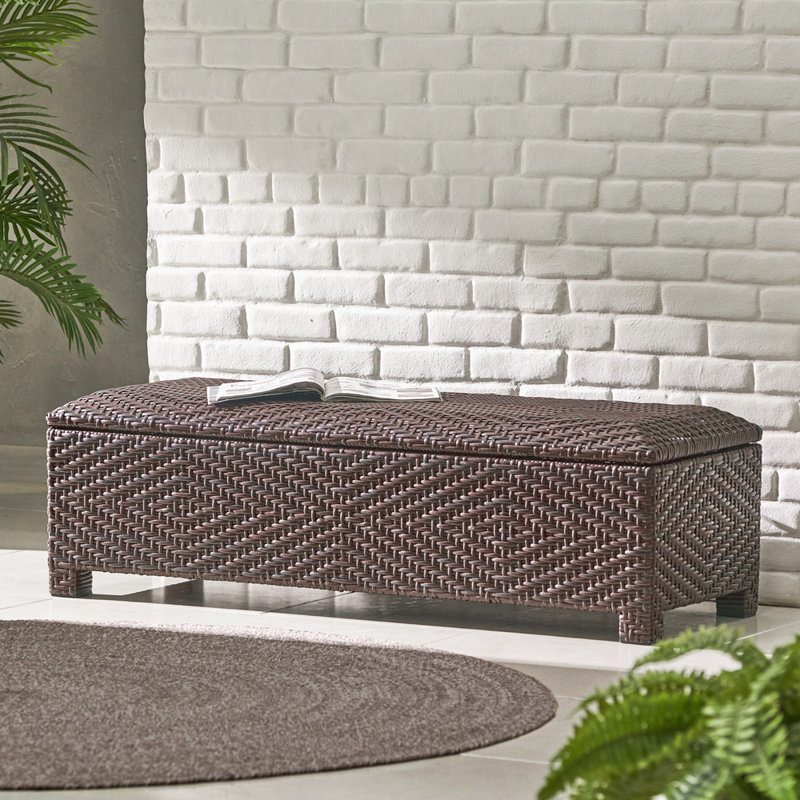 Banc de rangement en osier PE