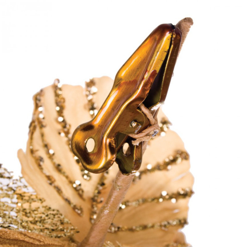 3cm Textile Holiday Shaped Ornament, Gold