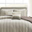DKNY PURE Hudson Stripe Reversible Comforter Set, Full/ Queen, Soft Brown