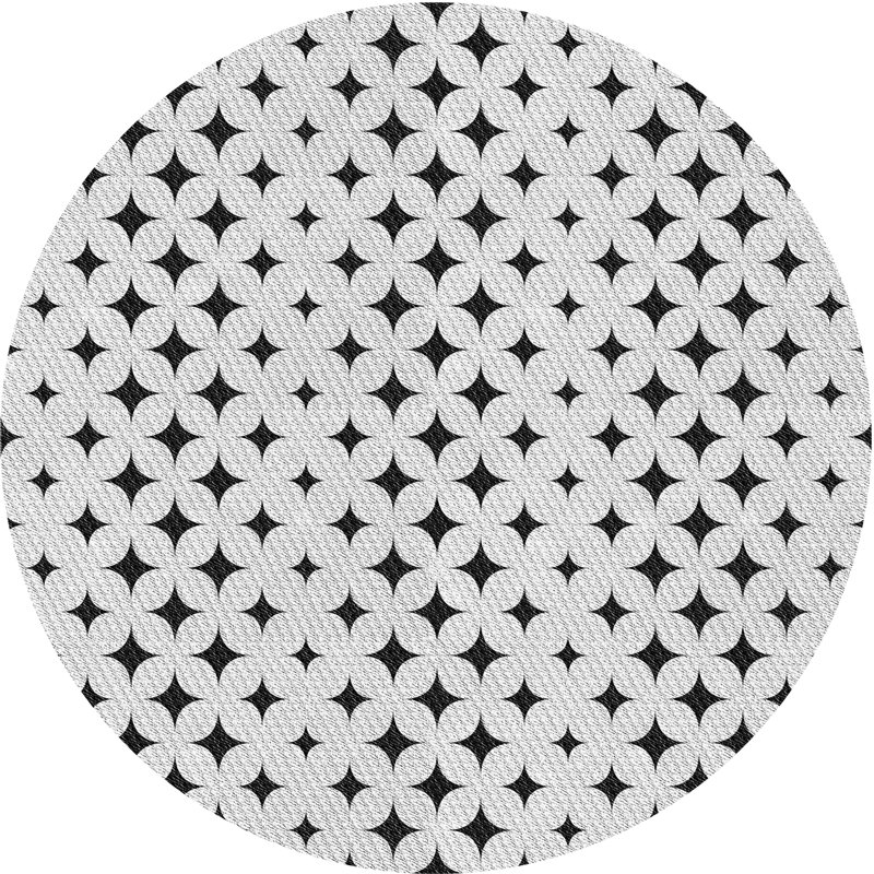 Gris/noir à motif de Jackman Tapis décoratif, Rond 7 pi