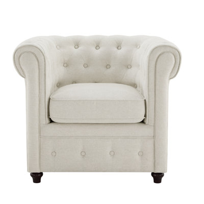 Camberley Tufted Chesterfield Club Chair with Scrolled Arms
