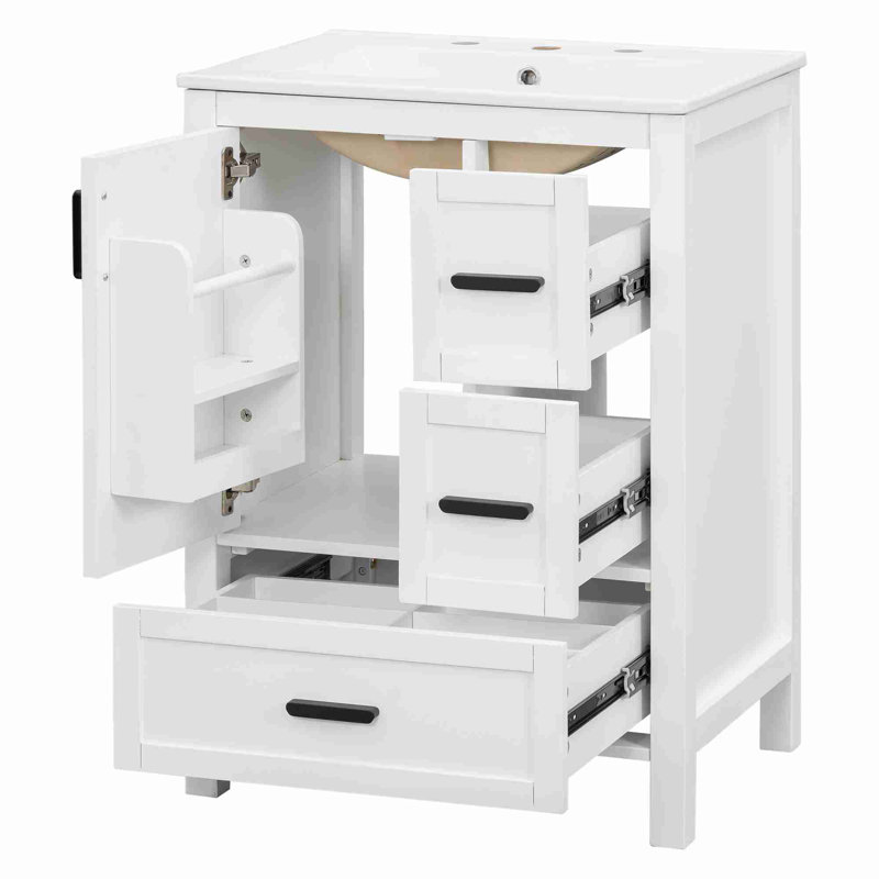 Meuble-lavabo moderne de 24 po, Blanc