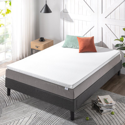 Zinus Ultra Cooling Gel Memory Foam Mattress Topper With Cooling Cover