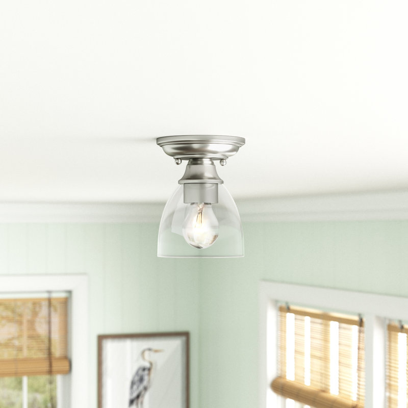 Plafonnier encastré 1 lumière 5,38 po Coralino, Nickel brossé