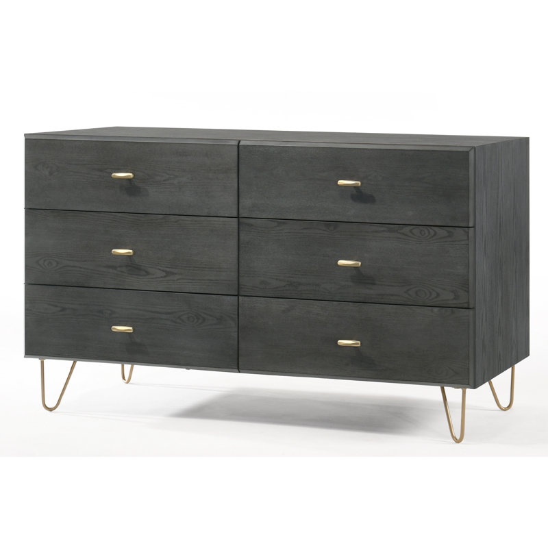 Schock 51'' W 6 - Drawer Dresser, Gray Wash