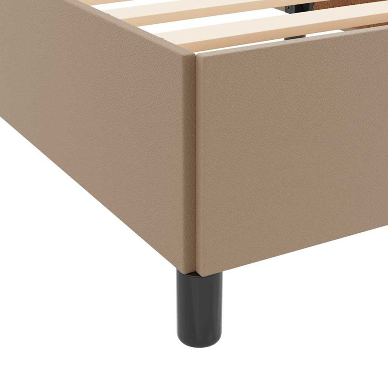  Bed Frame With Mattress Cappuccino 55.1" X 74.8" Faux Leather, Full, Cappuccino