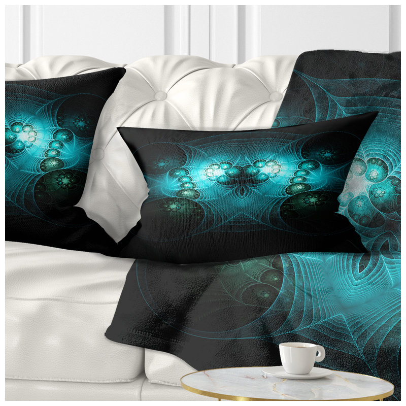 Coussin abstrait imprimé, Bleu / vert
