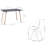 Kabira 4 - Person Four Leg Dining Set-819103479-848533422