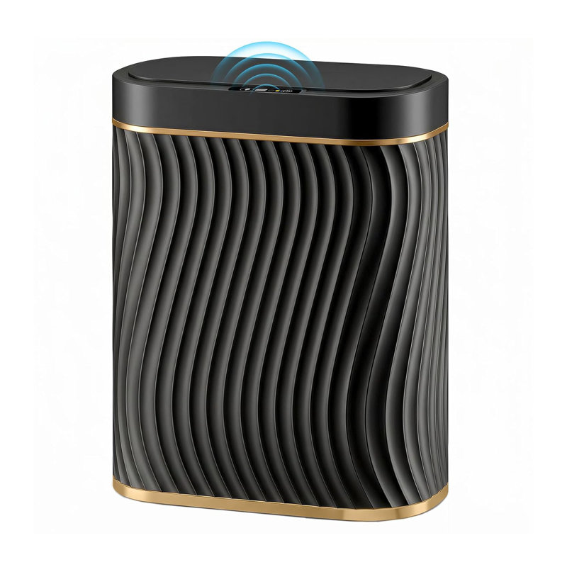 Poubelle étanche étroite DIDADI, 2,6 gallons, poubelle étroite et petite poubelle de salle de bain avec couvercle automatique sans contact pour la chambre à coucher, le bureau et le salon