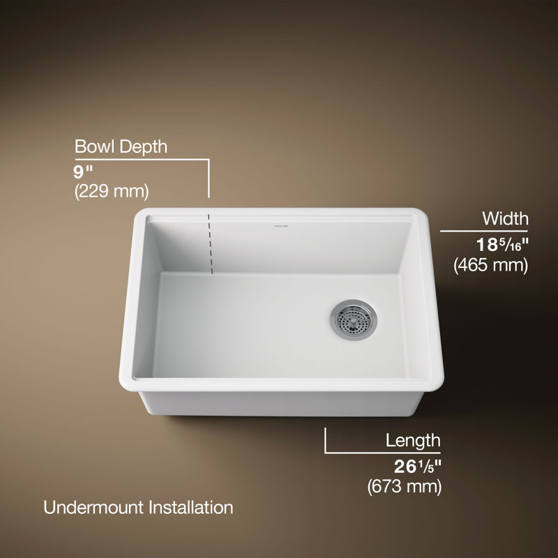 Billings Undermount Single-Bowl Workstation Kitchen Sink, White