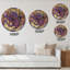Or et mauve, texture ondulée marbrée III - horloge murale moderne-59914985