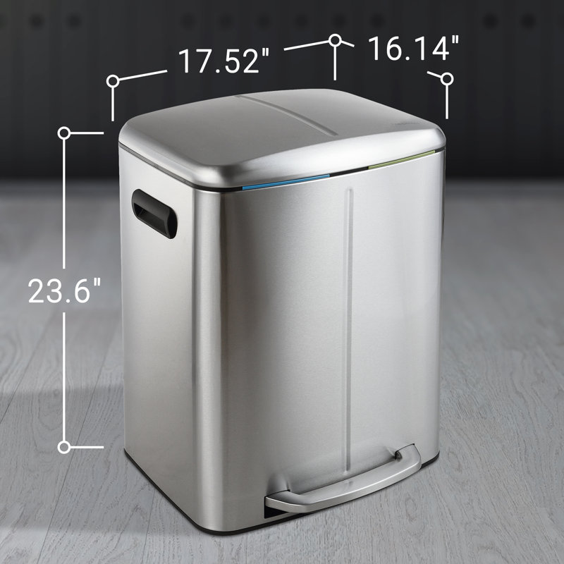 Marco 10.5-Gallon Stainless Steel Fingerprint Resistant Kitchen Trash Can