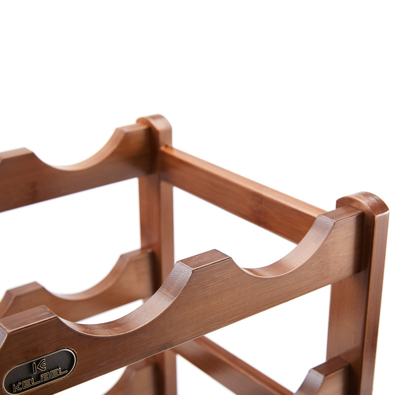 Brown Bamboo 2-Tier Wine Rack for 8 Bottles