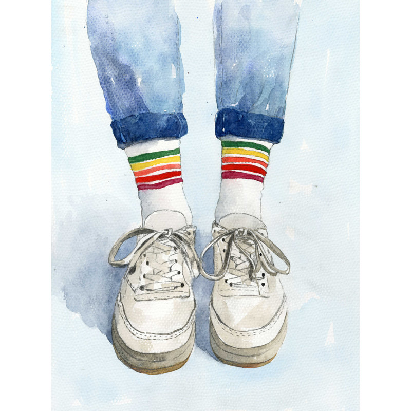 Les chaussures - reproduction sur toile tendue, H 24 po x l 18 po x P 1,25 po