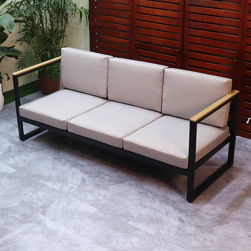 Lenus 78.74'' Wide Rectangle Aluminum Patio Sofa with Cushions