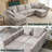 U-shaped Modular Reclining Sectional Sofa with Storage Seats & Adjustable Armrest, Backerest-1632900463