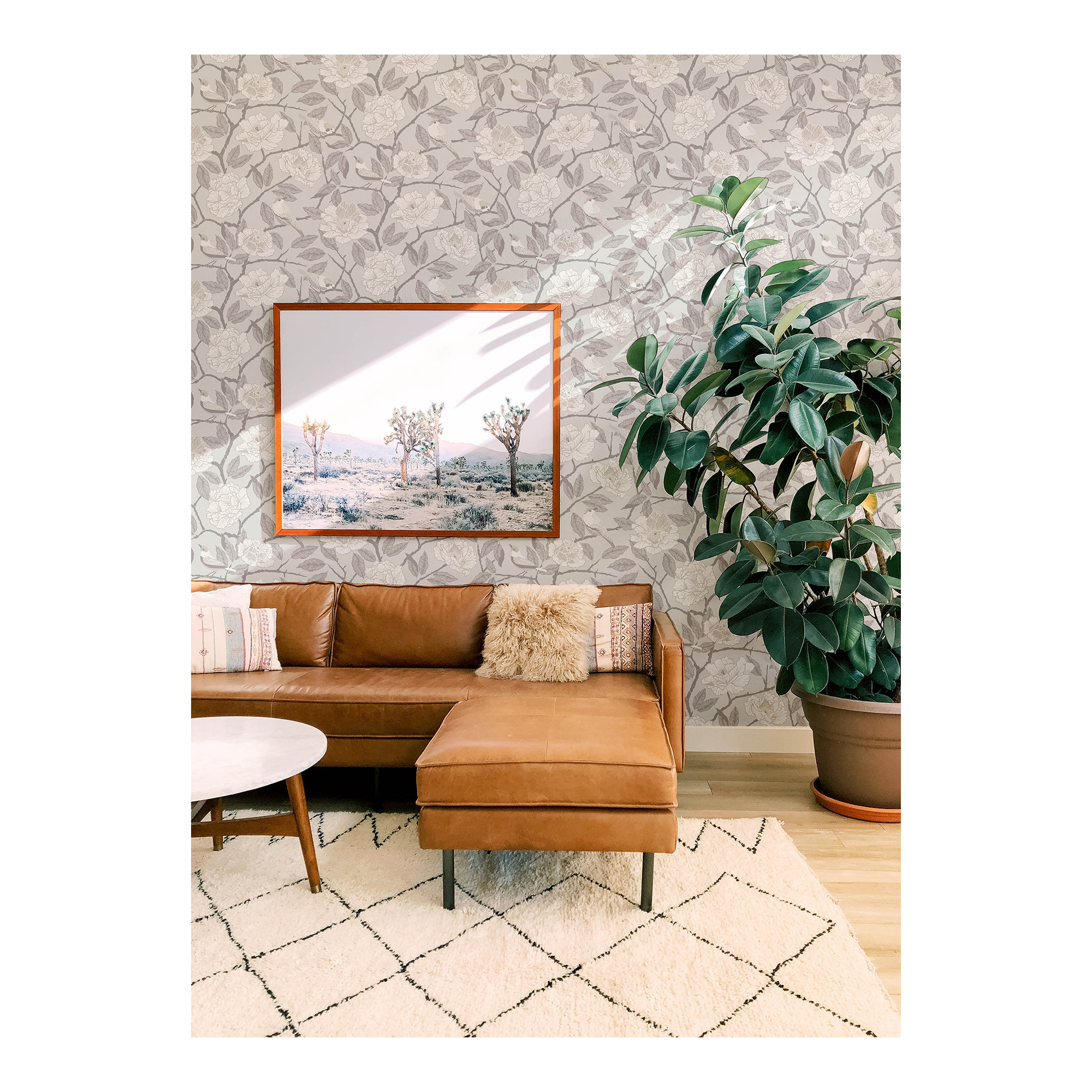 Botanical Wallpaper, White/Off-White