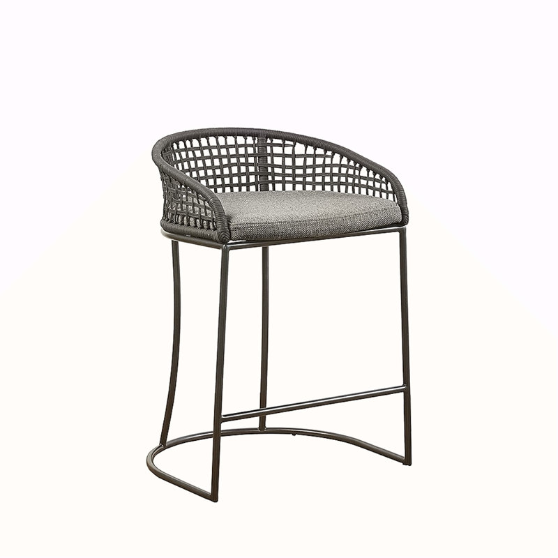 Woven Counter Stool 25", Gray