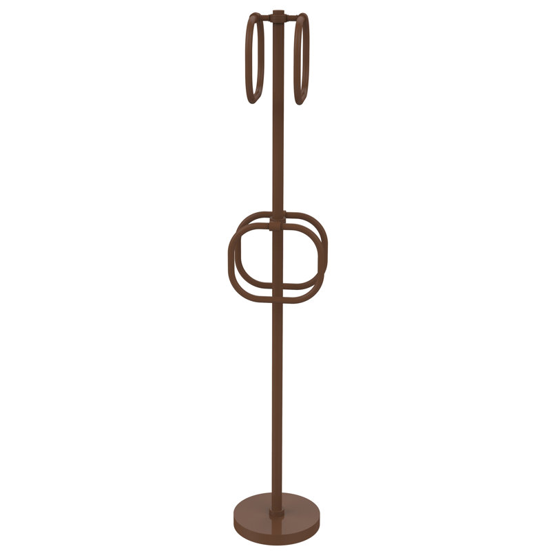 Porte-serviettes sur pied 4 groovy integrated, Bronze antique