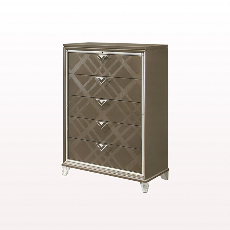 Commode moderne au fini champagne foncé